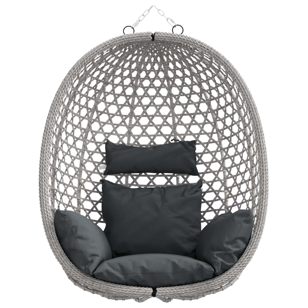 Hängesessel ohne Gestell Anthrazit und Grau 92 x 57,5 x 110 cm