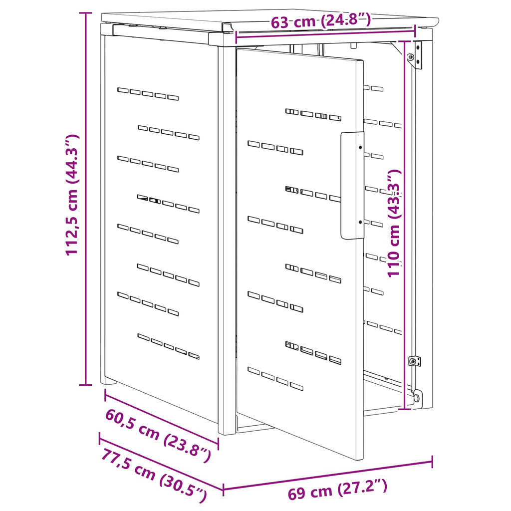 Mülltonnenbox for 1 Bin 240L Anthrazit