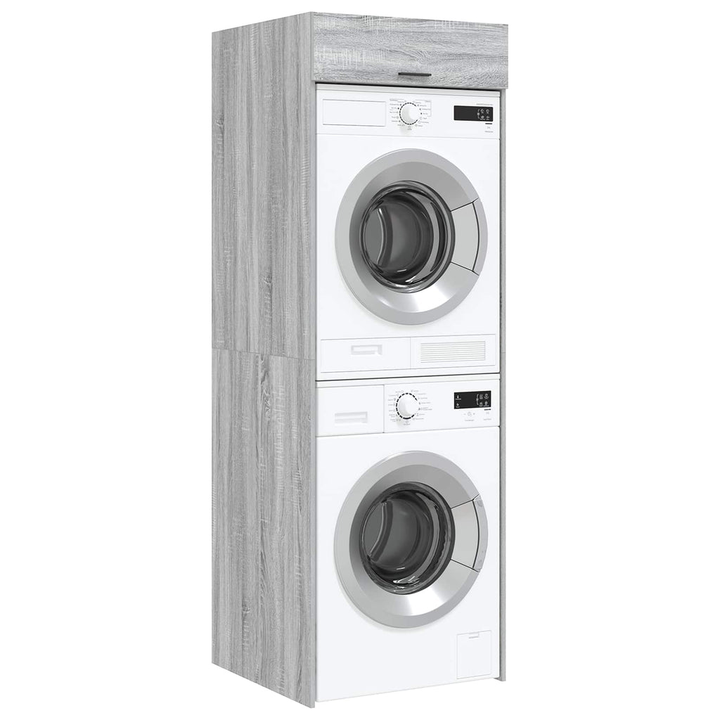 Waschmaschinen-Schrank mit Tür Graues Sonoma 67,5 x 68 x 200 cm