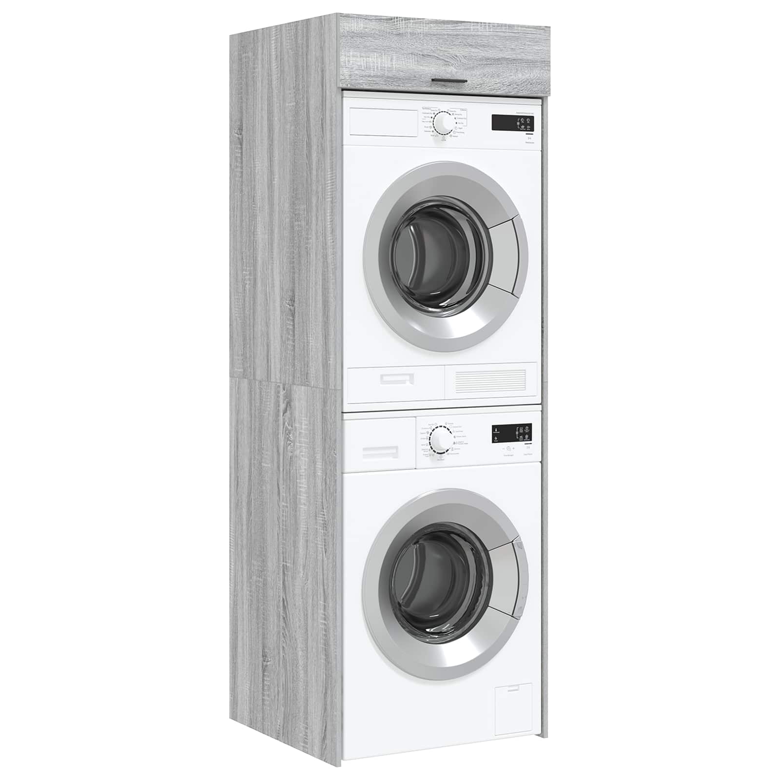 Waschmaschinen-Schrank mit Tür Graues Sonoma 67,5 x 68 x 200 cm