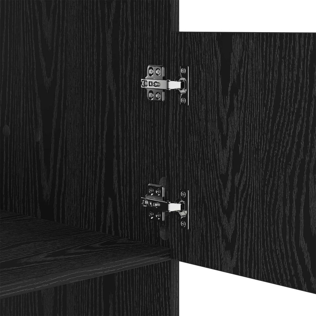 Wäscheschrank mit Tür Schwarz Eichen-Optik 50 x 68 x 162 cm