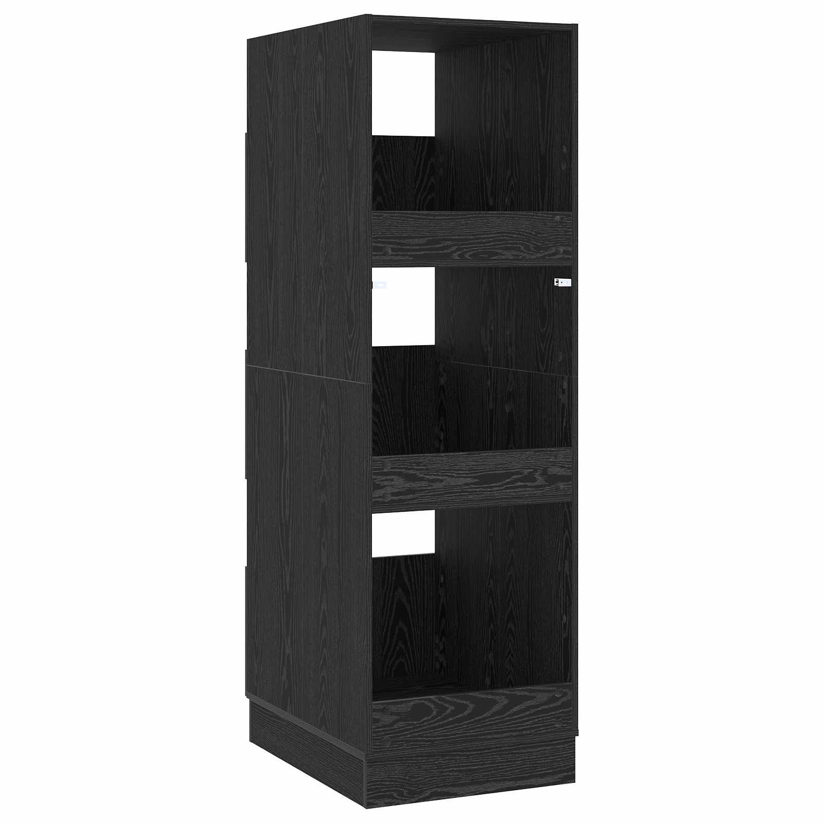 Wäscheschrank mit Tür Schwarz Eichen-Optik 50 x 68 x 162 cm