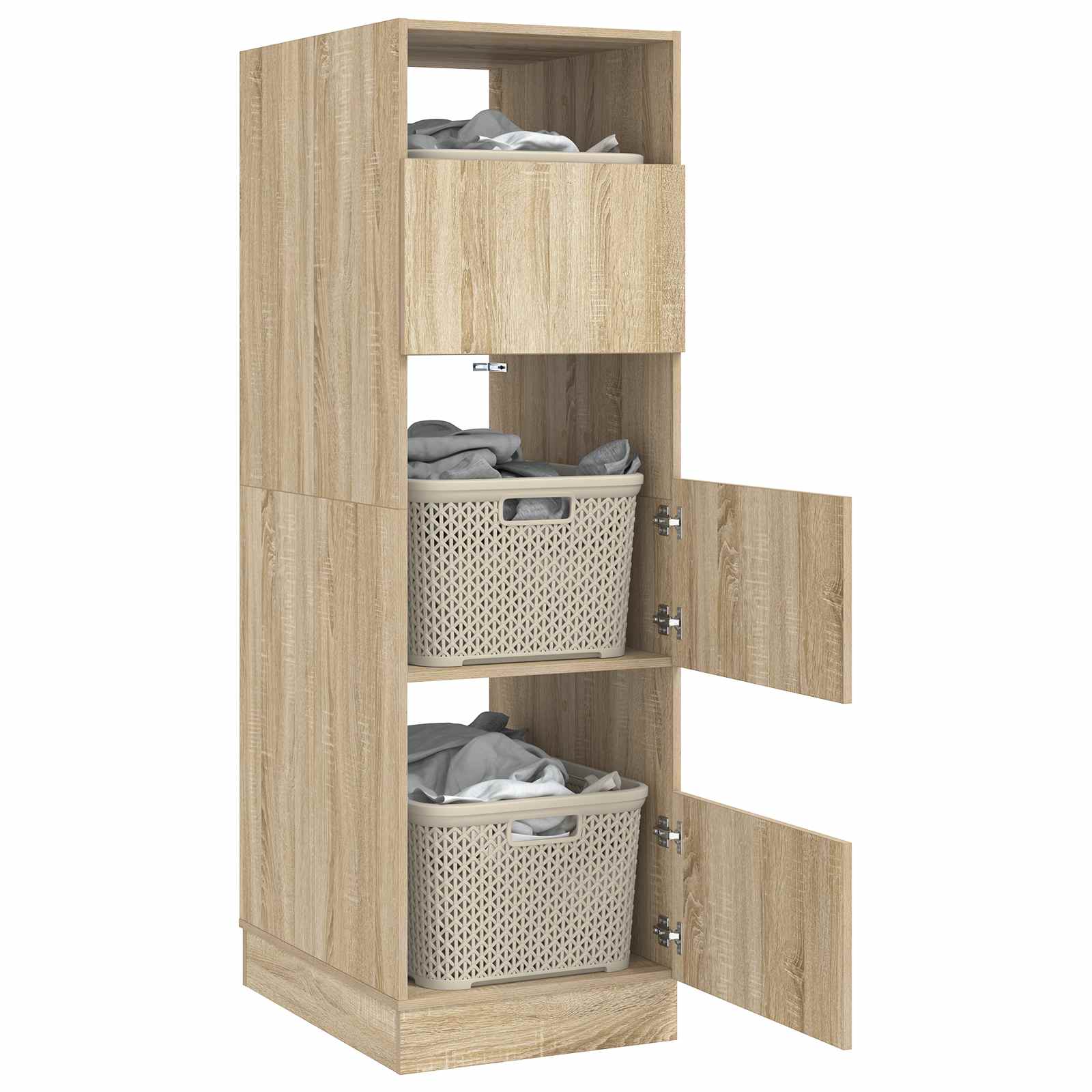 Wäscheschrank mit Tür Sonoma 50 x 68 x 162 cm Holzwerkstoff