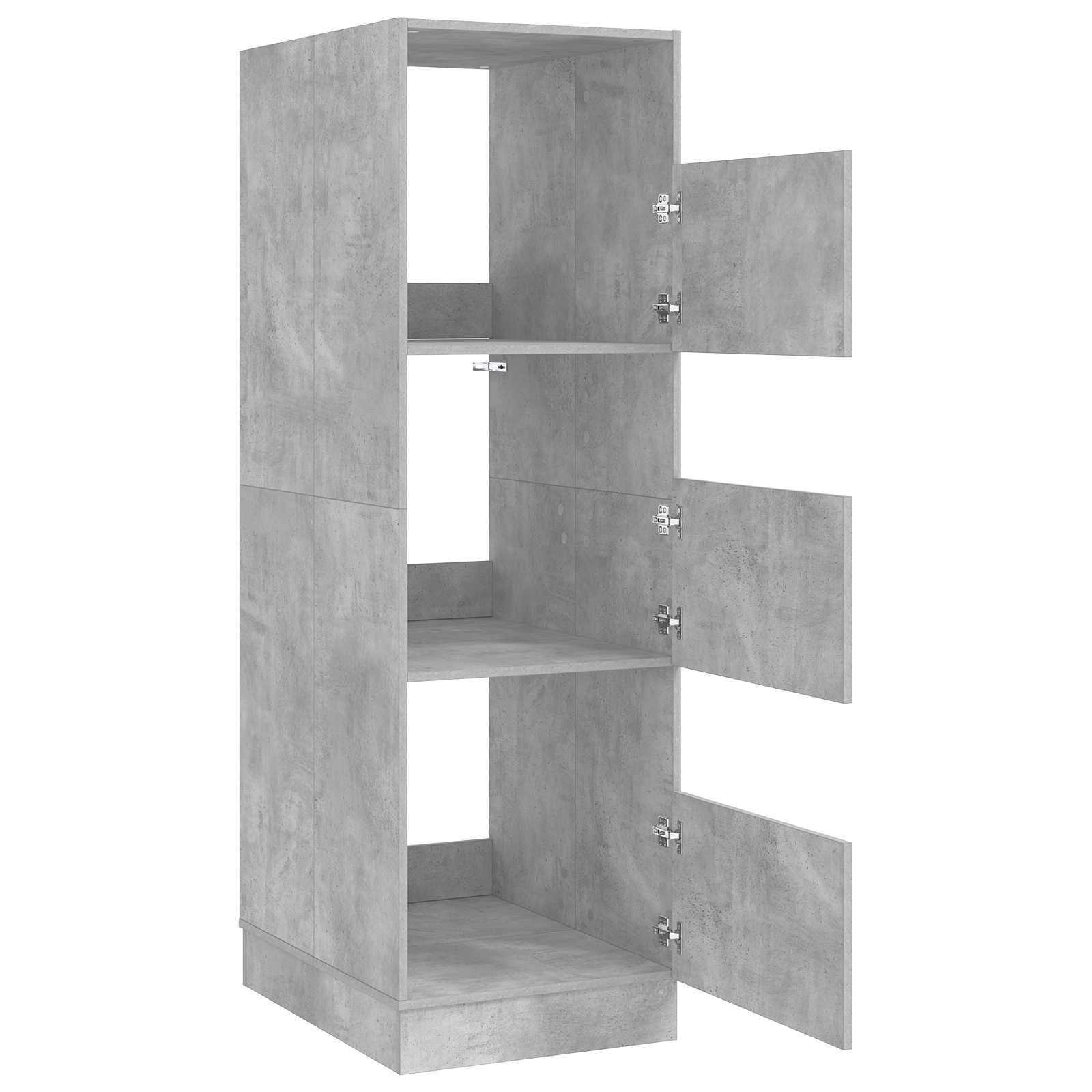 Wäscheschrank mit Speicher Beton 50 x 68 x 162 cm Holzwerkstoff