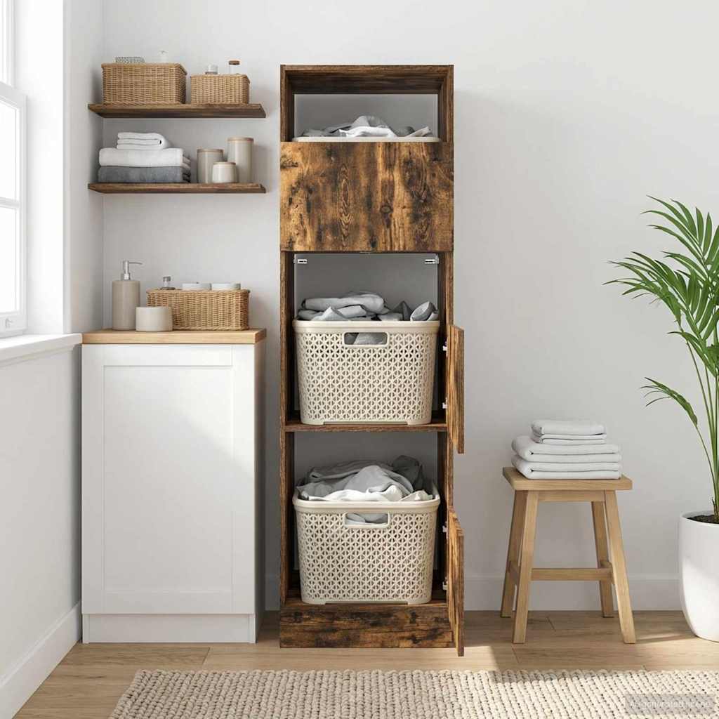 Wäscheschrank Geräucherte Eiche 50 x 68 x 162 cm Holzwerkstoff