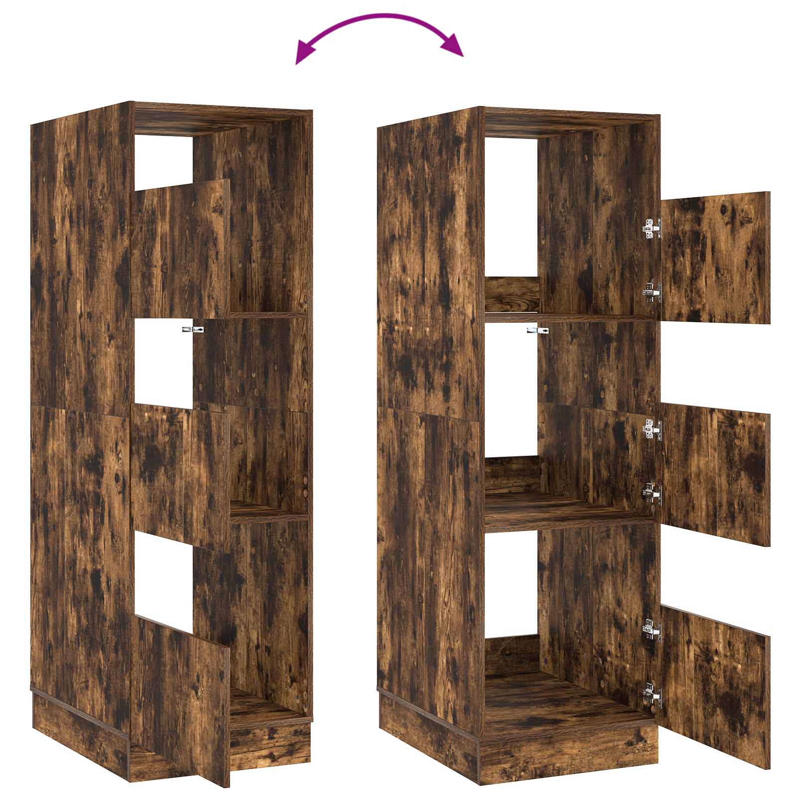Wäscheschrank Geräucherte Eiche 50 x 68 x 162 cm Holzwerkstoff