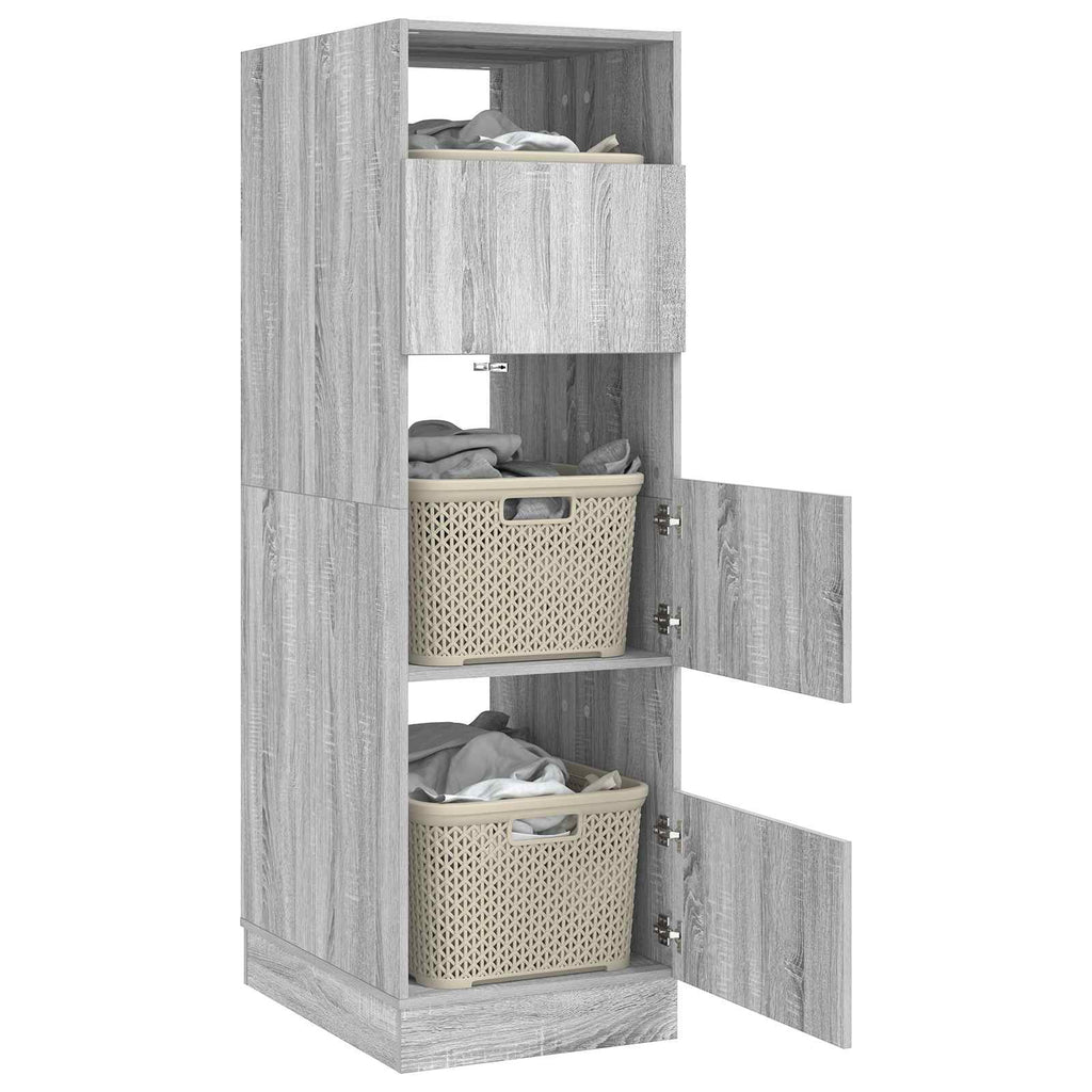Wäscheschrank Graues Sonoma 50 x 68 x 162 cm Holzwerkstoff