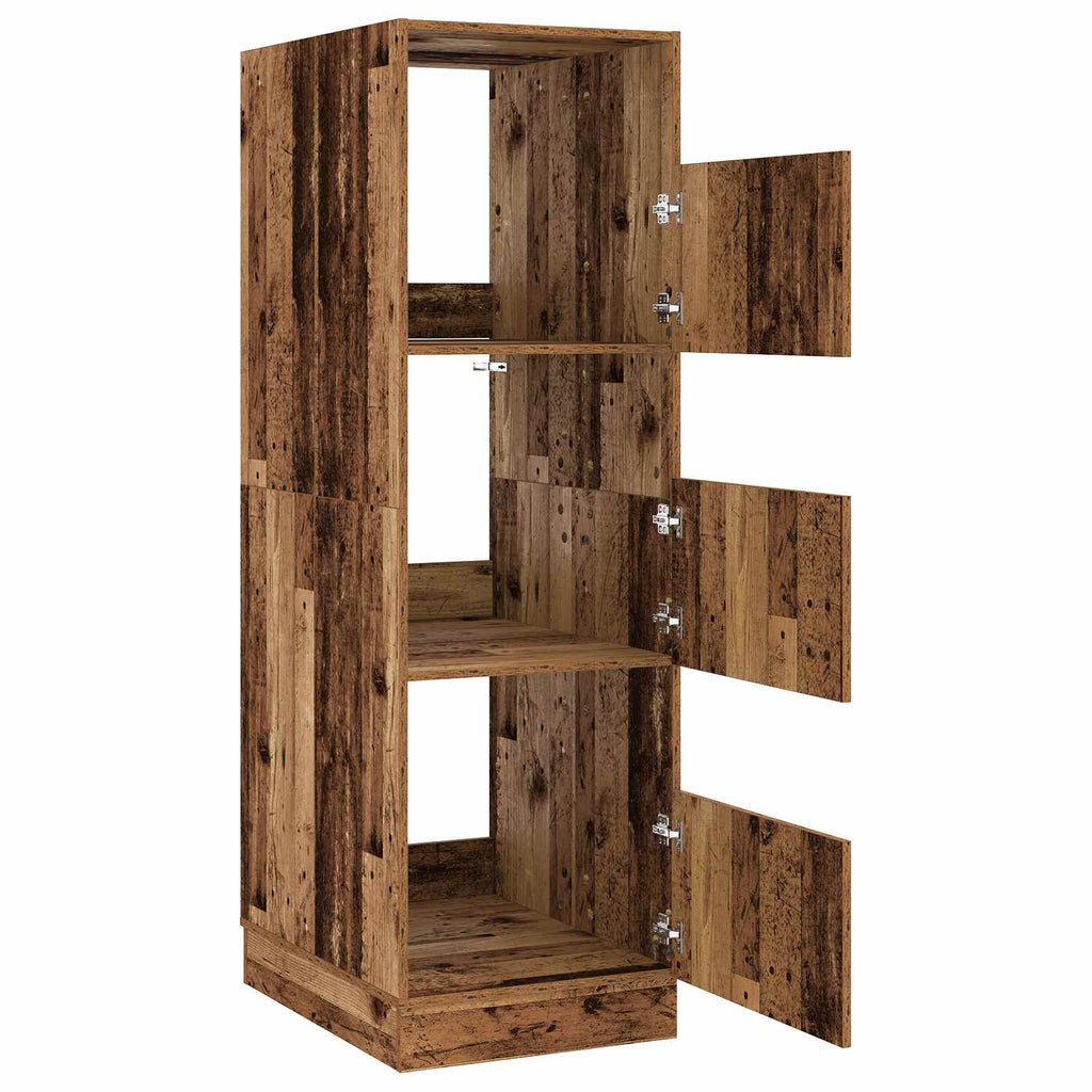 Wäscheschrank mit Speicher mit Tür Altholz Holzwerkstoff