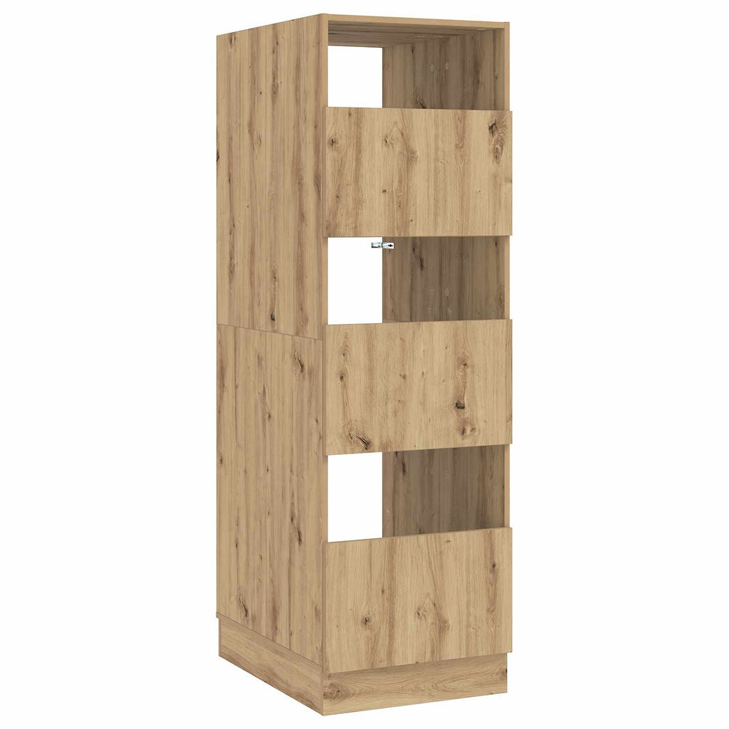 Wäscheschrank mit Speicher mit Tür Artisan-Eiche Holzwerkstoff