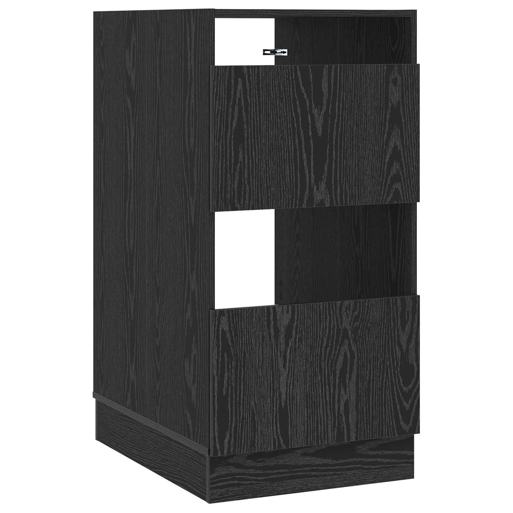 Wäscheschrank mit Tür Schwarz Eichen-Optik 50 x 68 x 102 cm