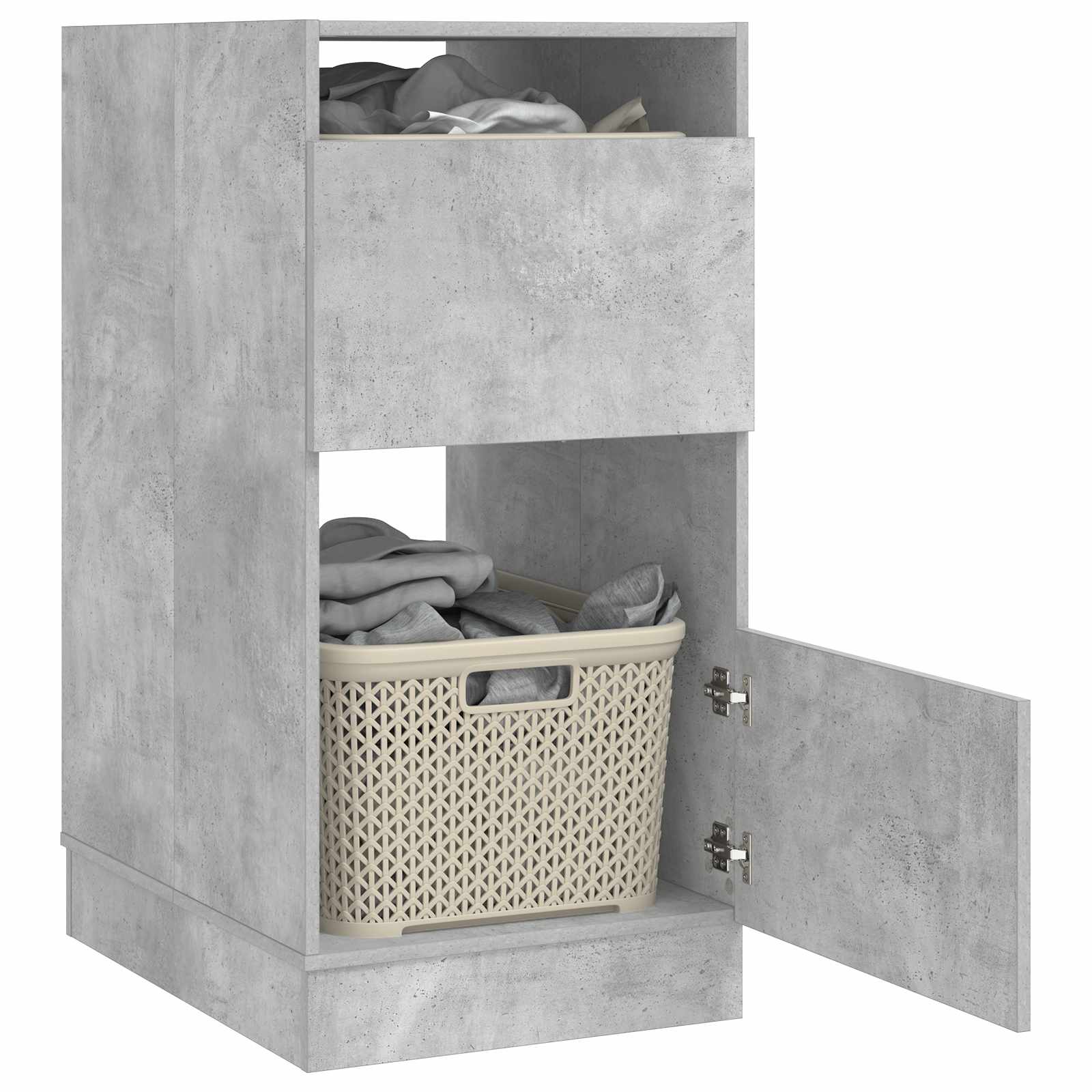 Wäscheschrank mit Speicher mit Tür Beton Holzwerkstoff