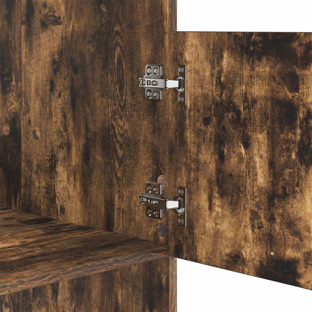 Wäscheschrank mit Speicher Geräucherte Eiche Holzwerkstoff
