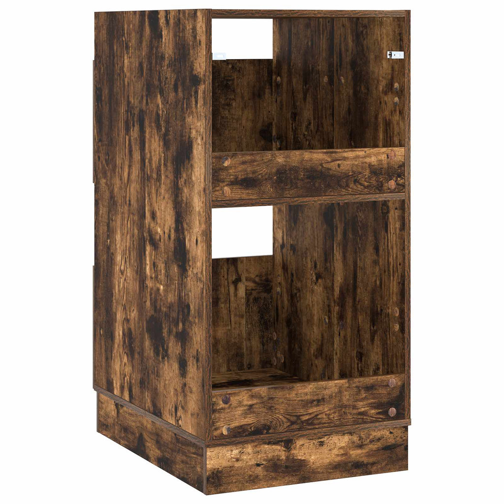 Wäscheschrank mit Speicher Geräucherte Eiche Holzwerkstoff