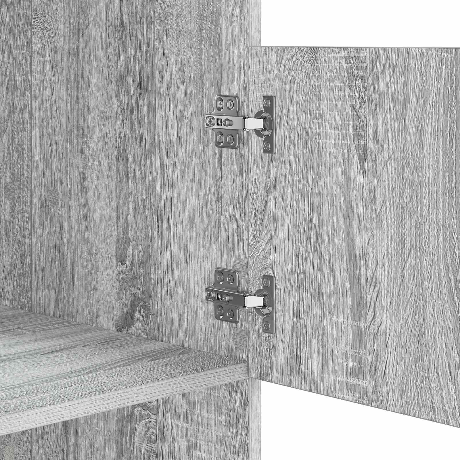 Wäscheschrank mit Speicher mit Tür Graues Sonoma Holzwerkstoff