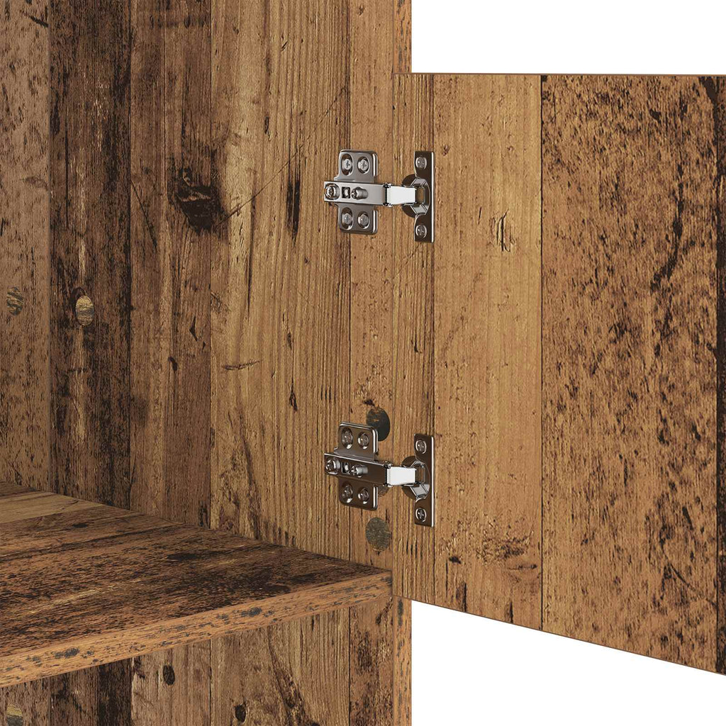 Wäscheschrank mit Tür Altholz 50 x 68 x 102 cm Holzwerkstoff