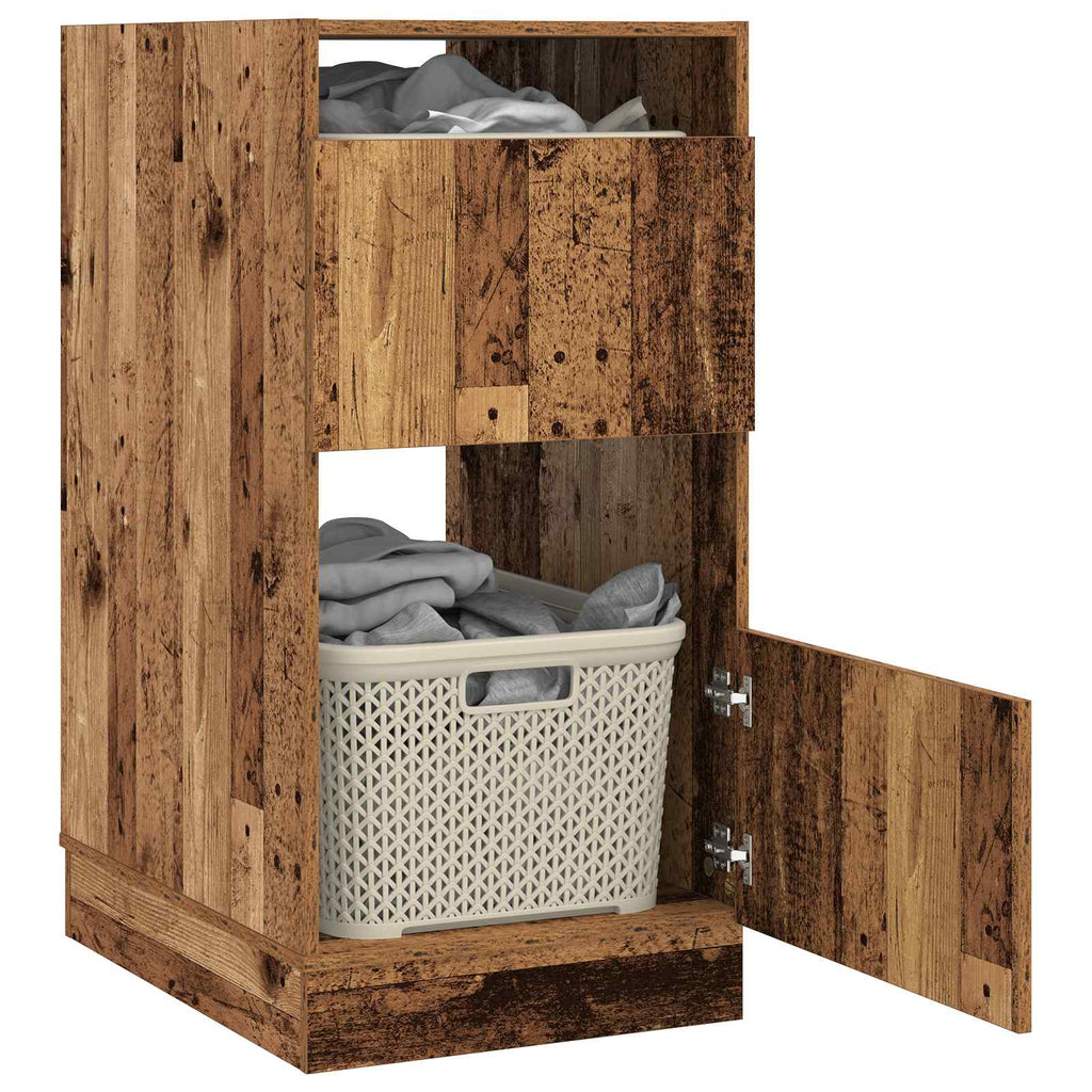 Wäscheschrank mit Tür Altholz 50 x 68 x 102 cm Holzwerkstoff