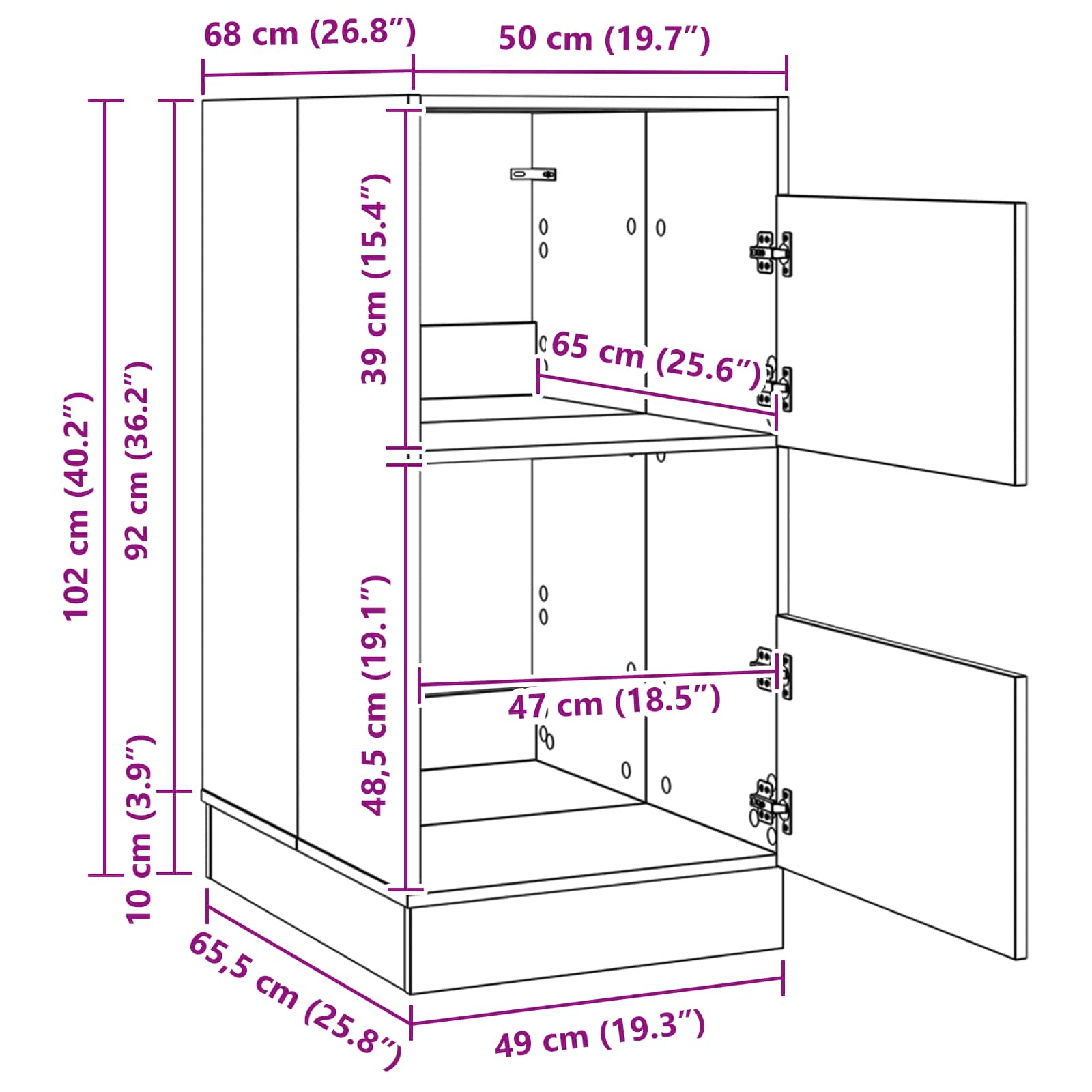 Wäscheschrank mit Tür Altholz 50 x 68 x 102 cm Holzwerkstoff