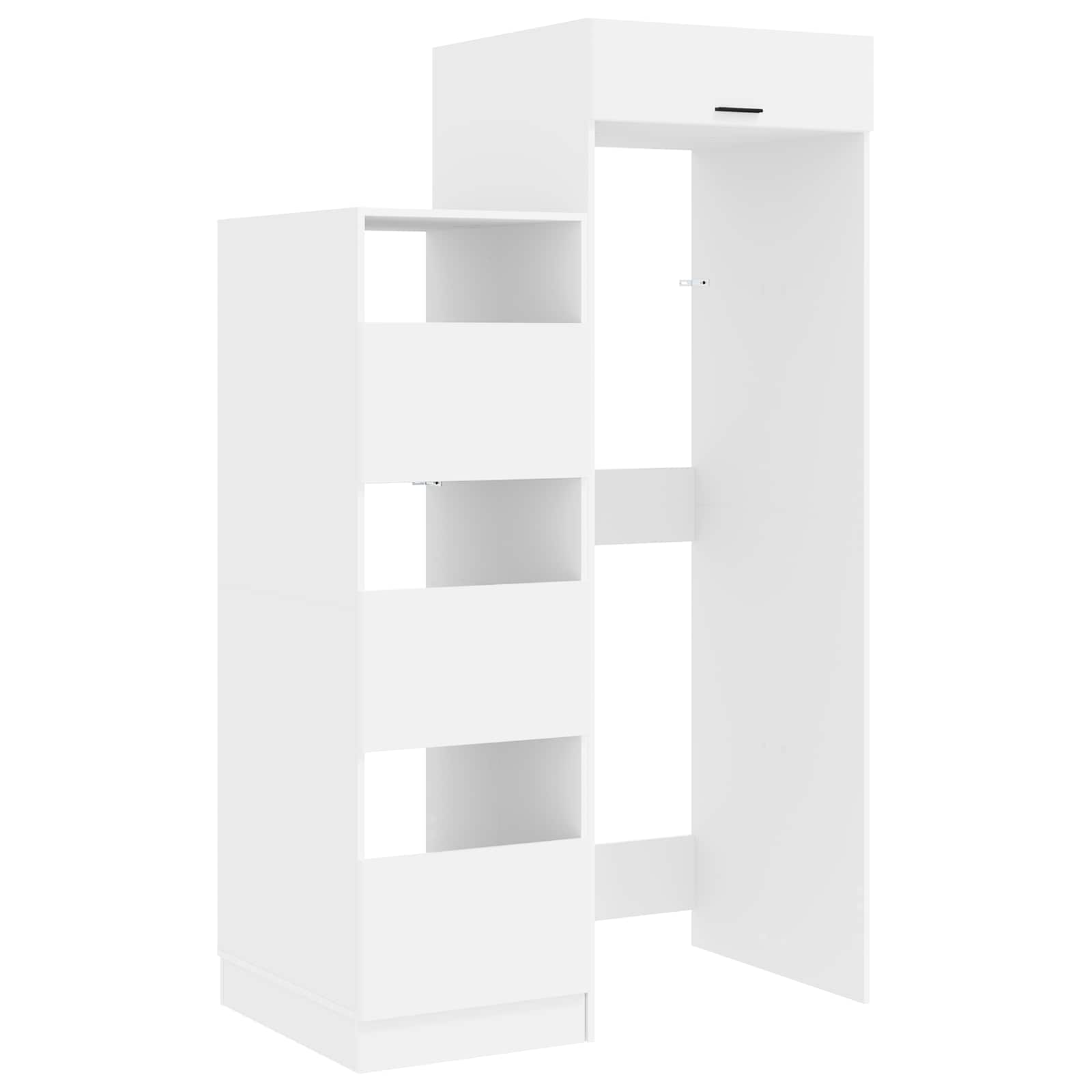 Wäscheschrank Set mit Speicher 2 pcs Weiß Holzwerkstoff