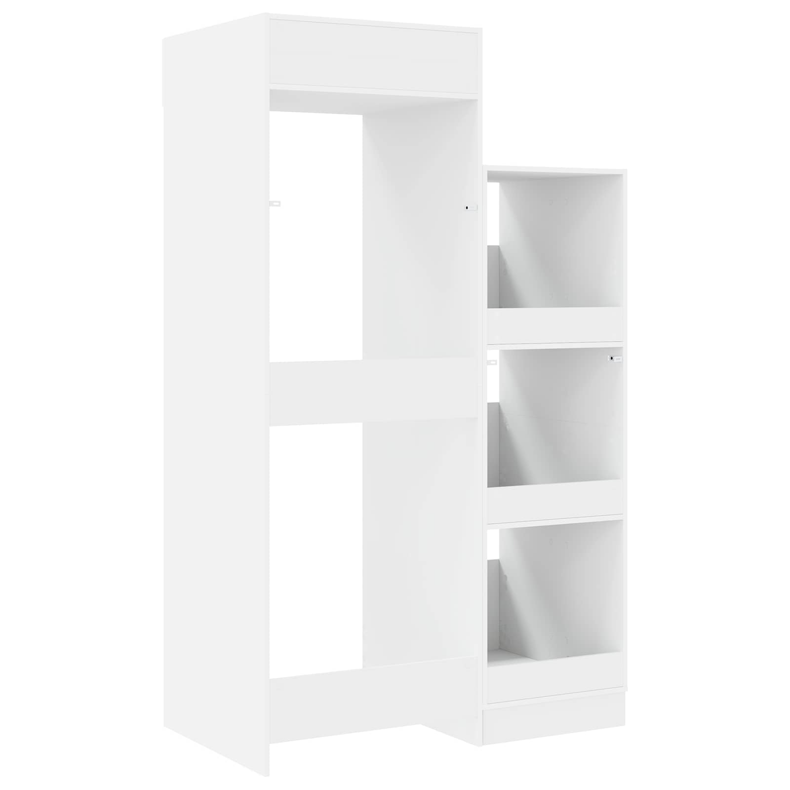 Wäscheschrank Set mit Speicher 2 pcs Weiß Holzwerkstoff