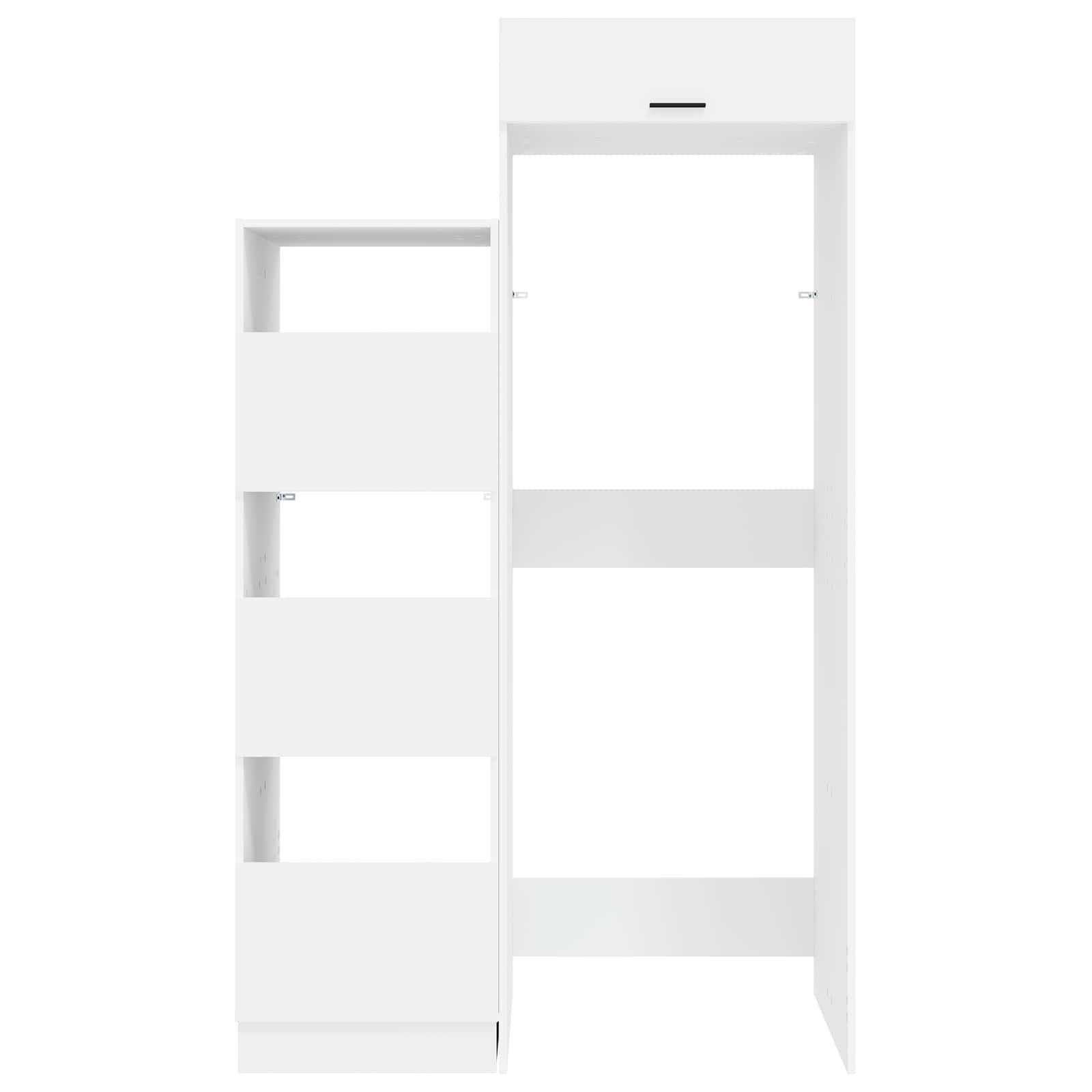 Wäscheschrank Set mit Speicher 2 pcs Weiß Holzwerkstoff