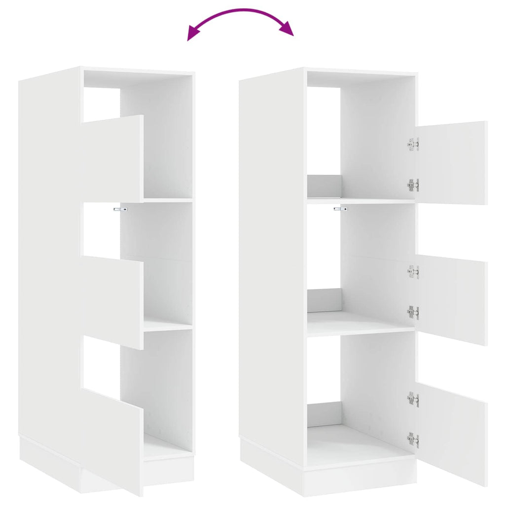 Wäscheschrank Set mit Speicher 2 pcs Weiß Holzwerkstoff