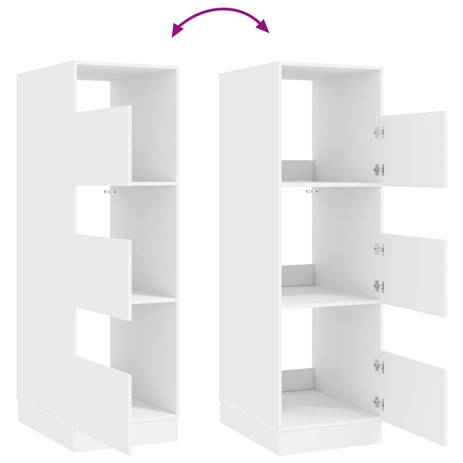 Wäscheschrank Set mit Speicher 2 pcs Weiß Holzwerkstoff