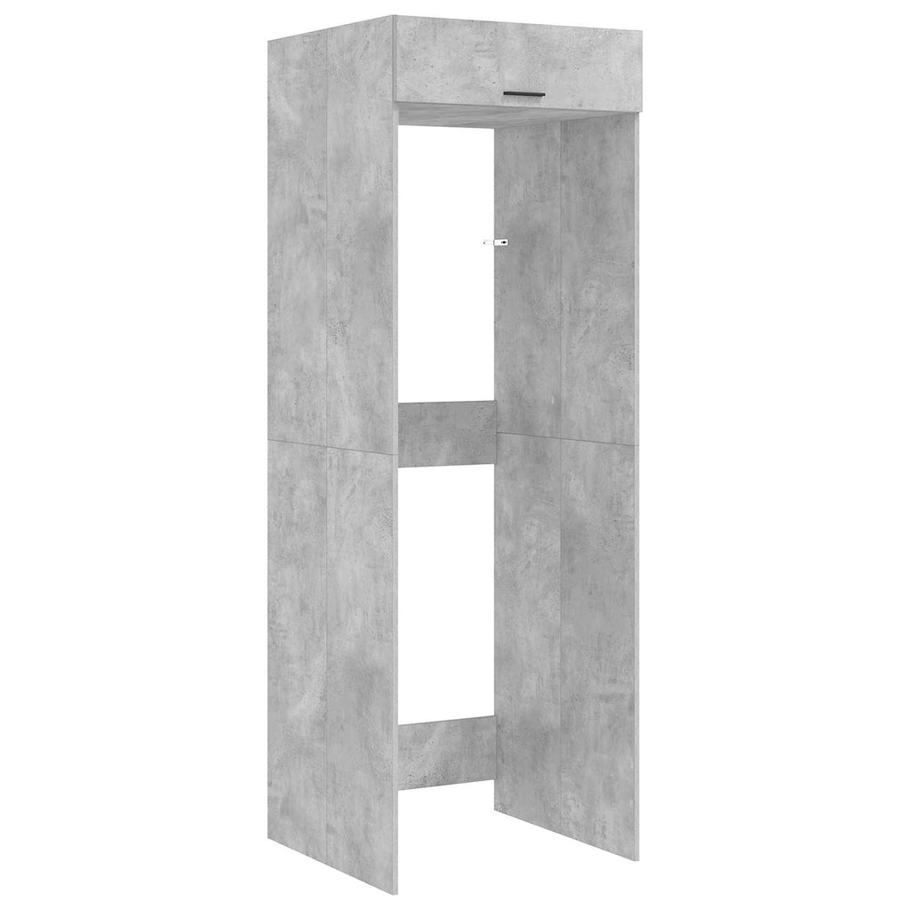 Wäscheschrank-Set mit Speicher 2 Stk. Beton Holzwerkstoff