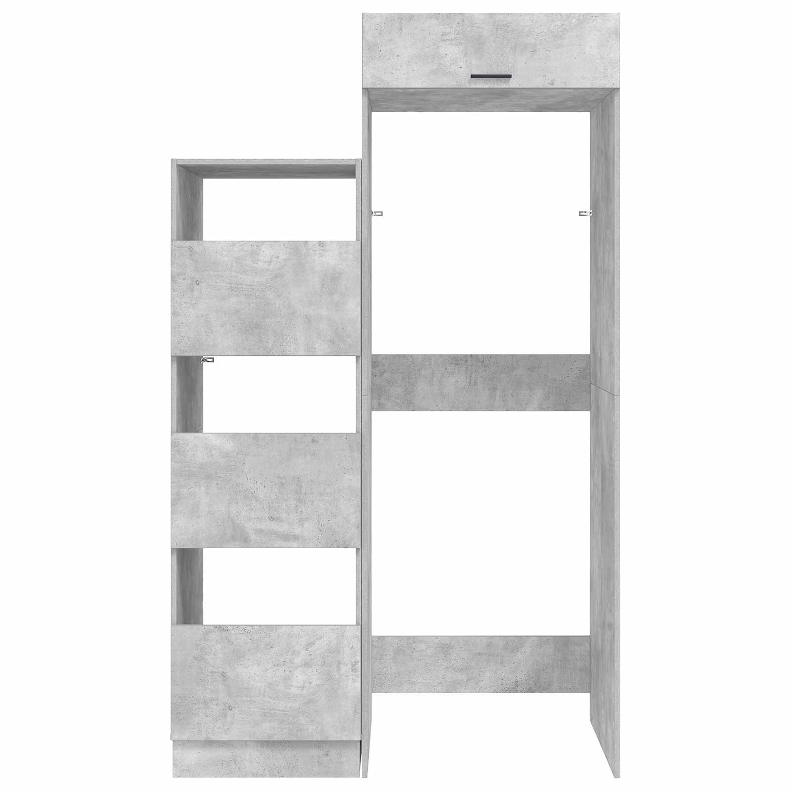 Wäscheschrank-Set mit Speicher 2 Stk. Beton Holzwerkstoff