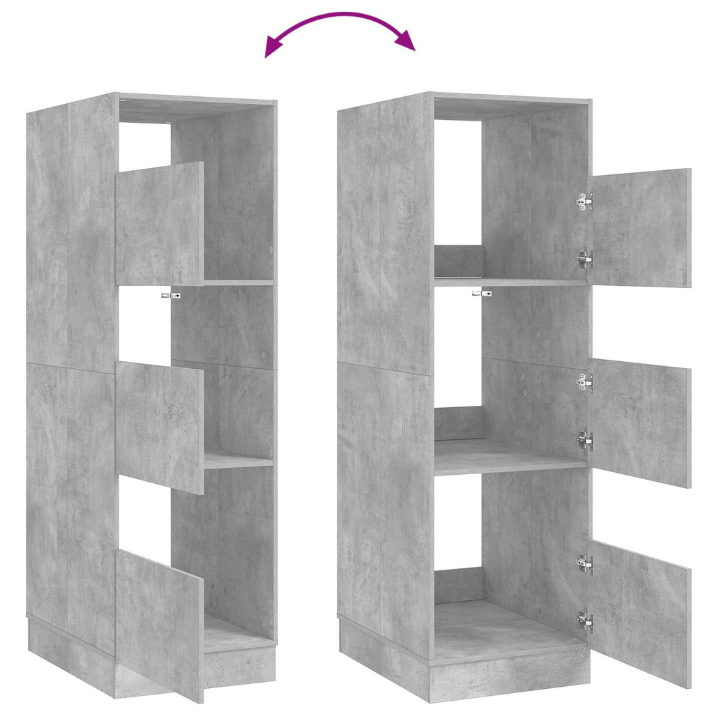 Wäscheschrank-Set mit Speicher 2 Stk. Beton Holzwerkstoff