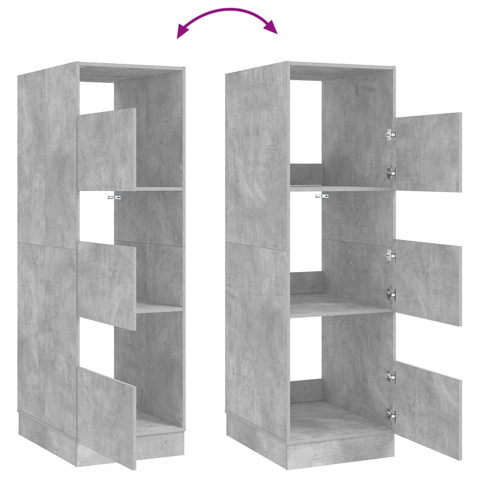 Wäscheschrank-Set mit Speicher 2 Stk. Beton Holzwerkstoff