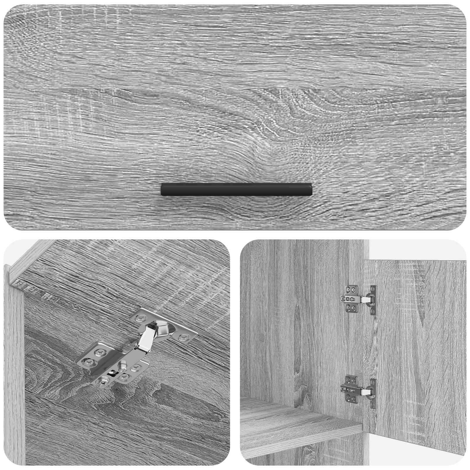 Wäscheschrank-Set 2 Stk. Graues Sonoma Holzwerkstoff