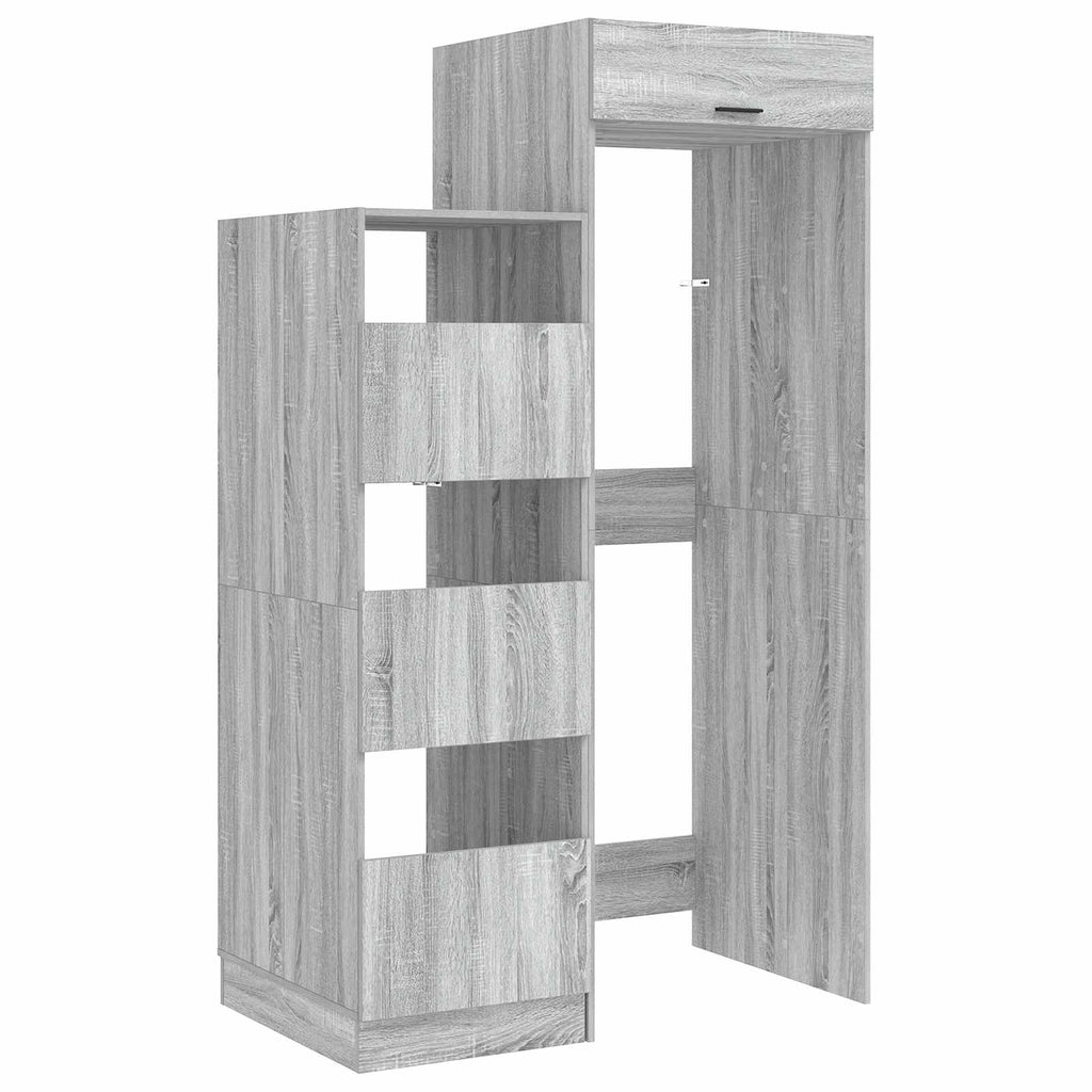 Wäscheschrank-Set 2 Stk. Graues Sonoma Holzwerkstoff