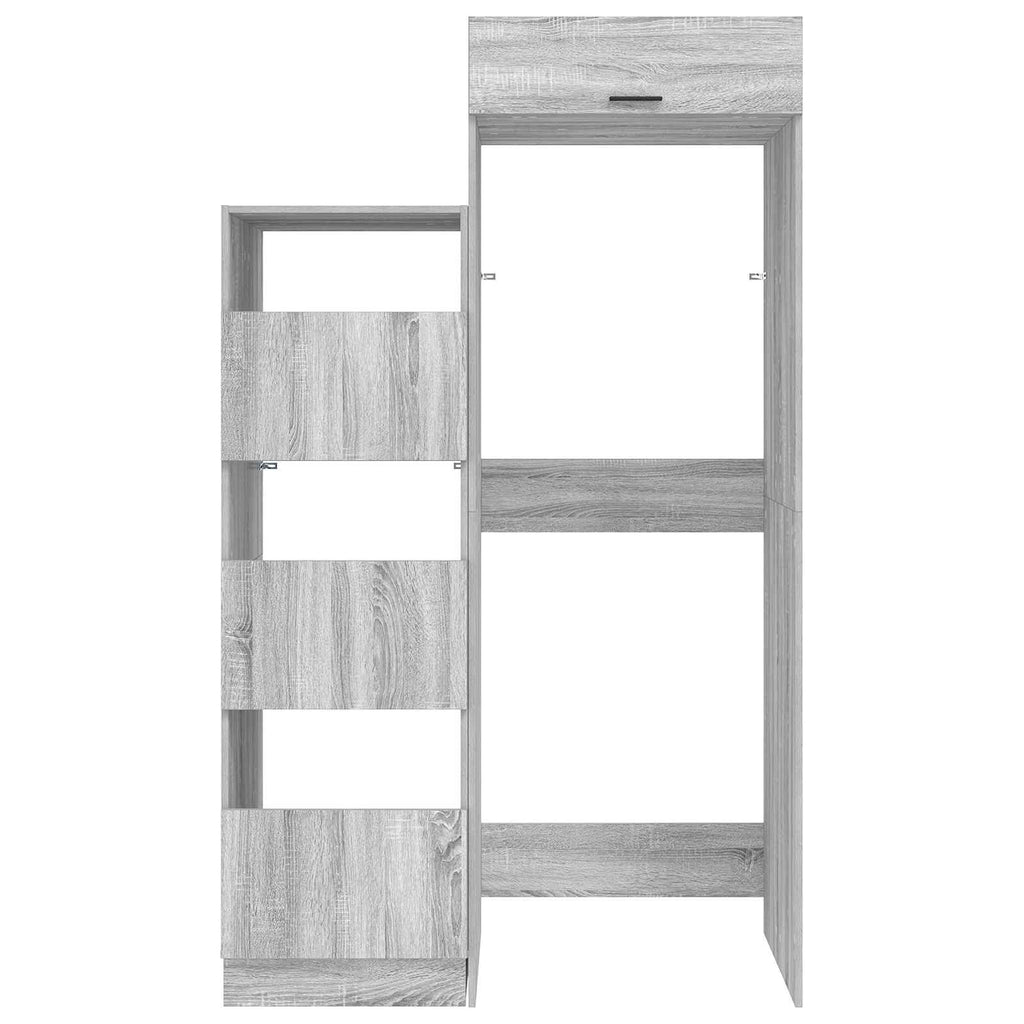 Wäscheschrank-Set 2 Stk. Graues Sonoma Holzwerkstoff