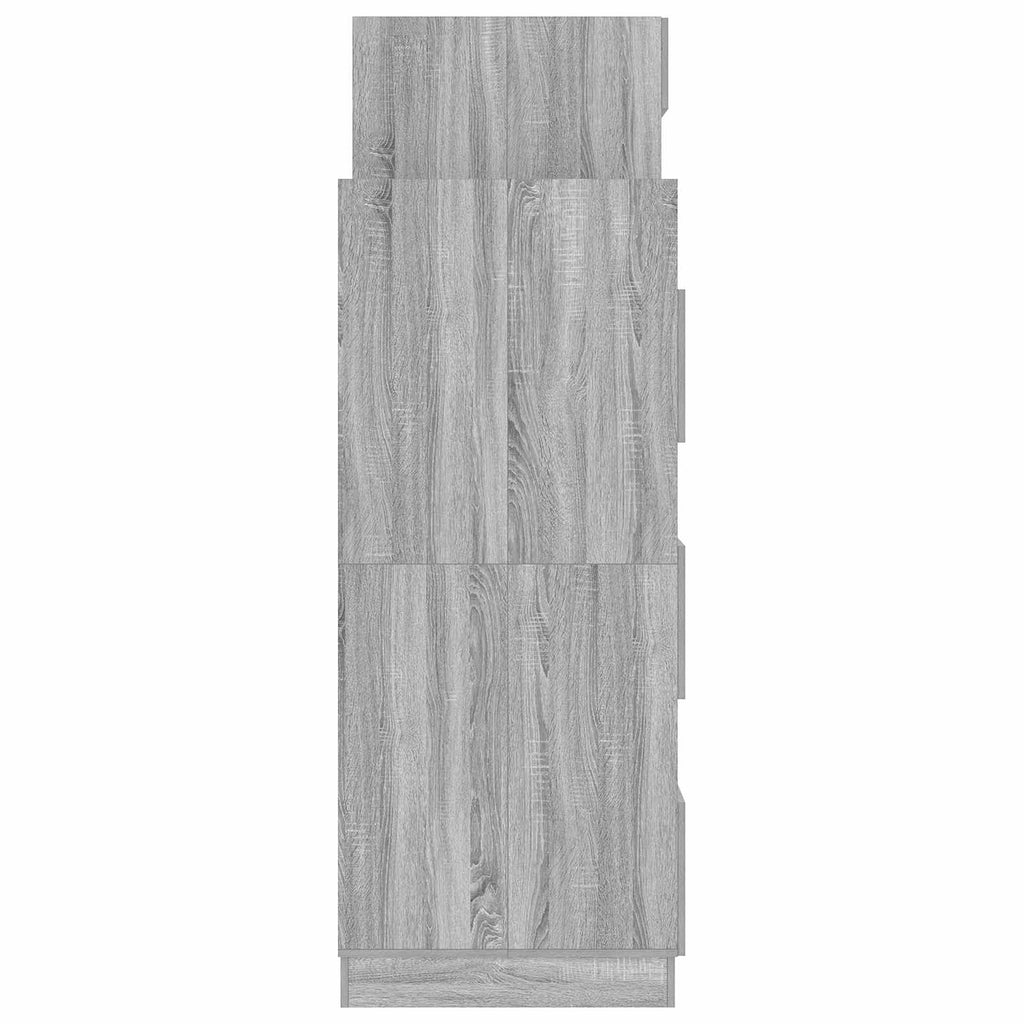 Wäscheschrank-Set 2 Stk. Graues Sonoma Holzwerkstoff