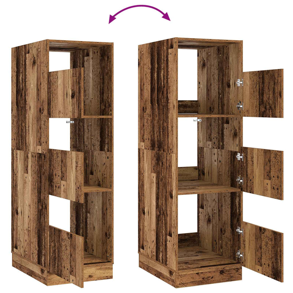 Wäscheschrank-Set mit Speicher 2 Stk. Altholz Holzwerkstoff