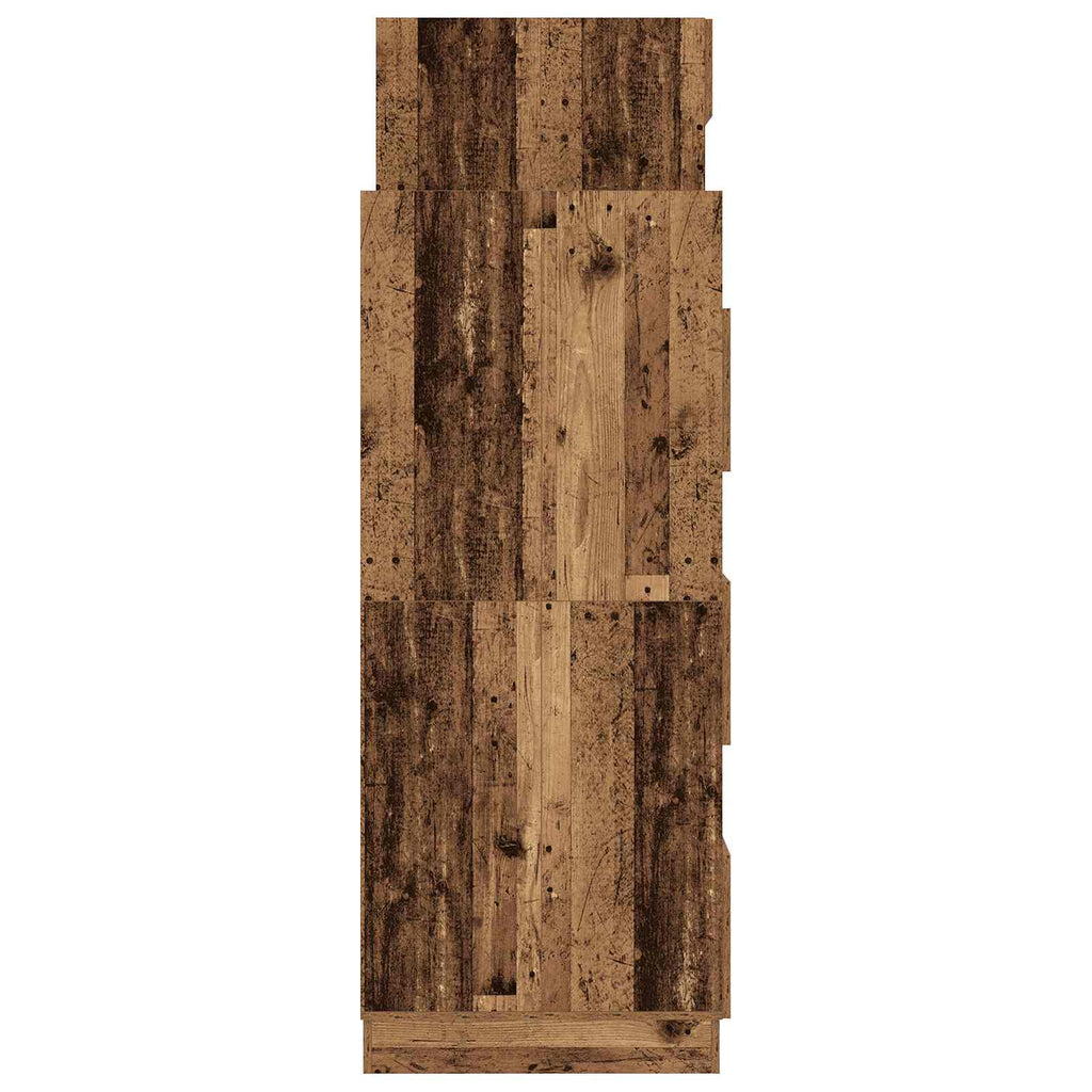 Wäscheschrank-Set mit Speicher 2 Stk. Altholz Holzwerkstoff