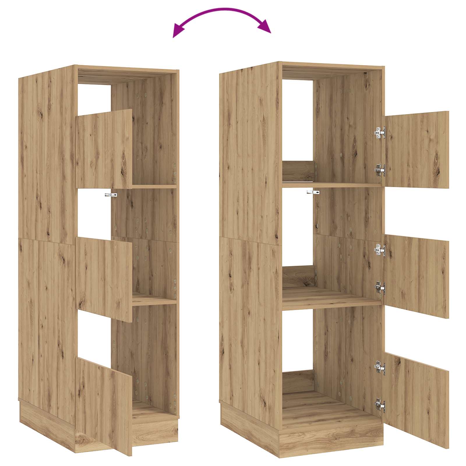 Wäscheschrank-Set 2 Stk. Artisan-Eiche Holzwerkstoff