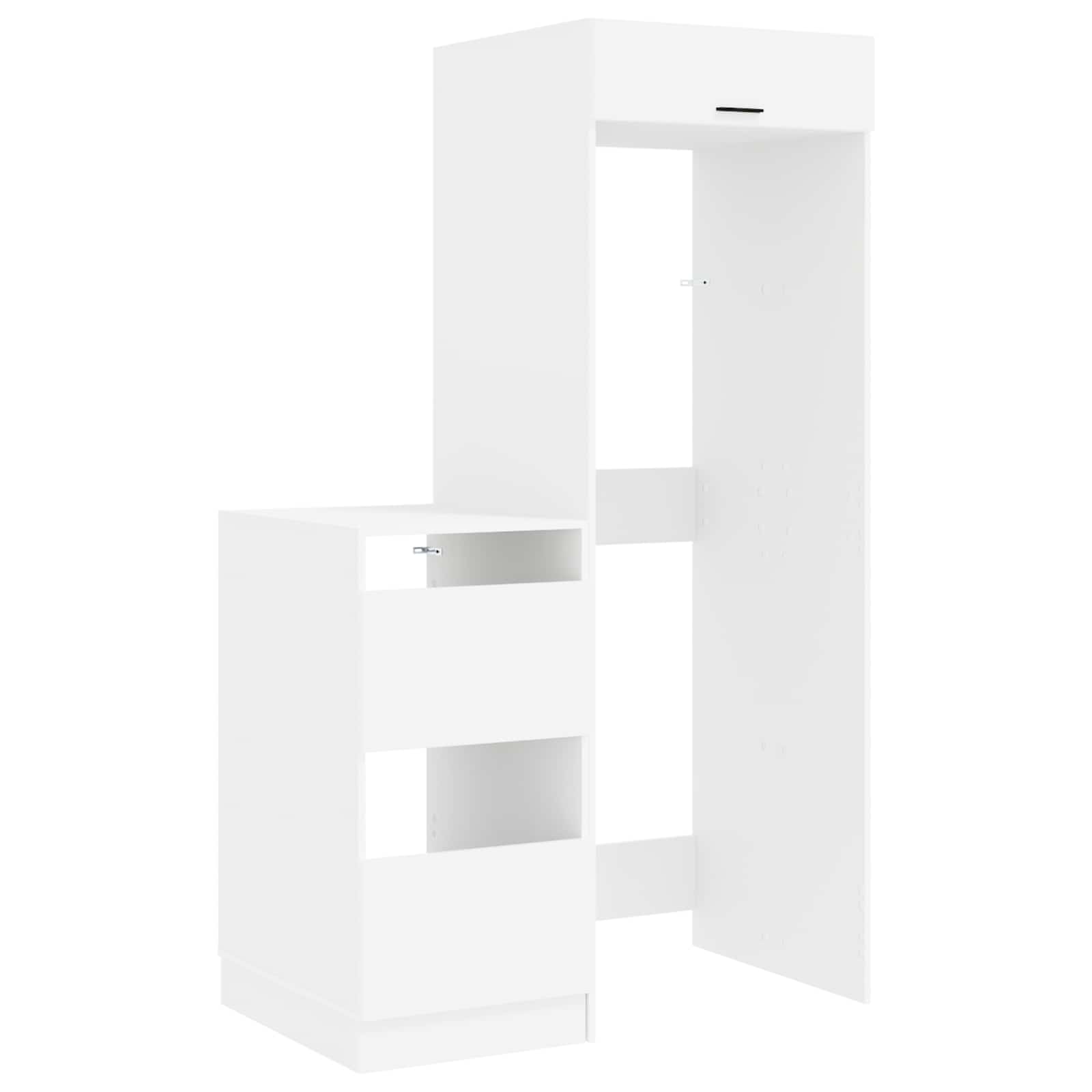Wäscheschrank Set mit Speicher 2 pcs Weiß Holzwerkstoff