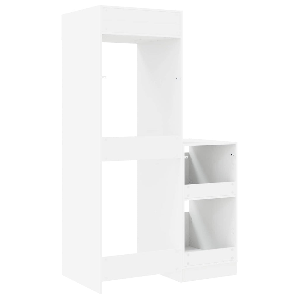 Wäscheschrank Set mit Speicher 2 pcs Weiß Holzwerkstoff