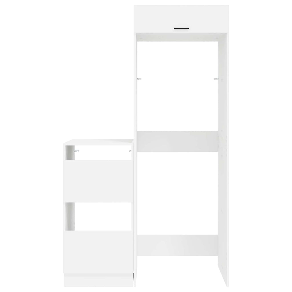 Wäscheschrank Set mit Speicher 2 pcs Weiß Holzwerkstoff
