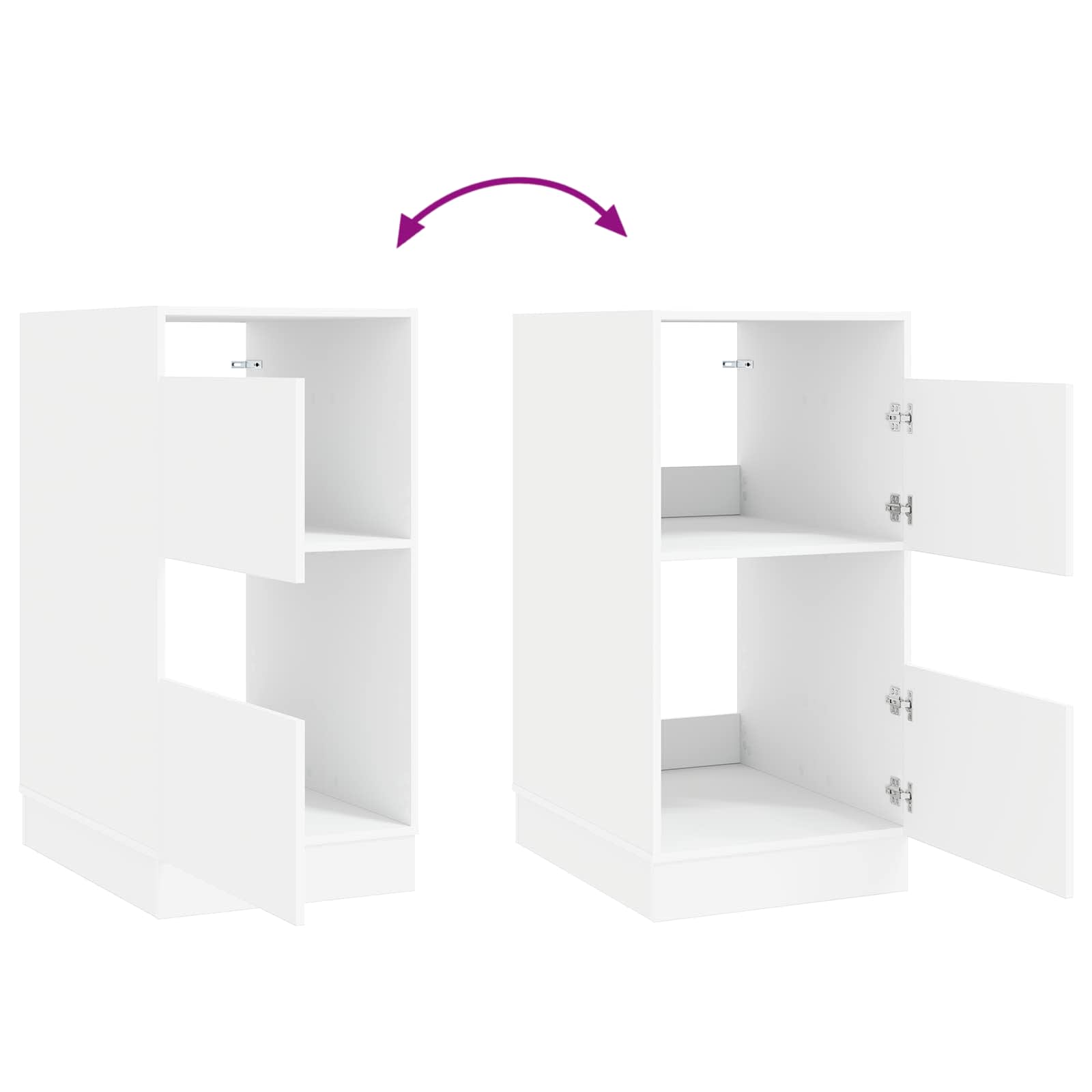 Wäscheschrank Set mit Speicher 2 pcs Weiß Holzwerkstoff