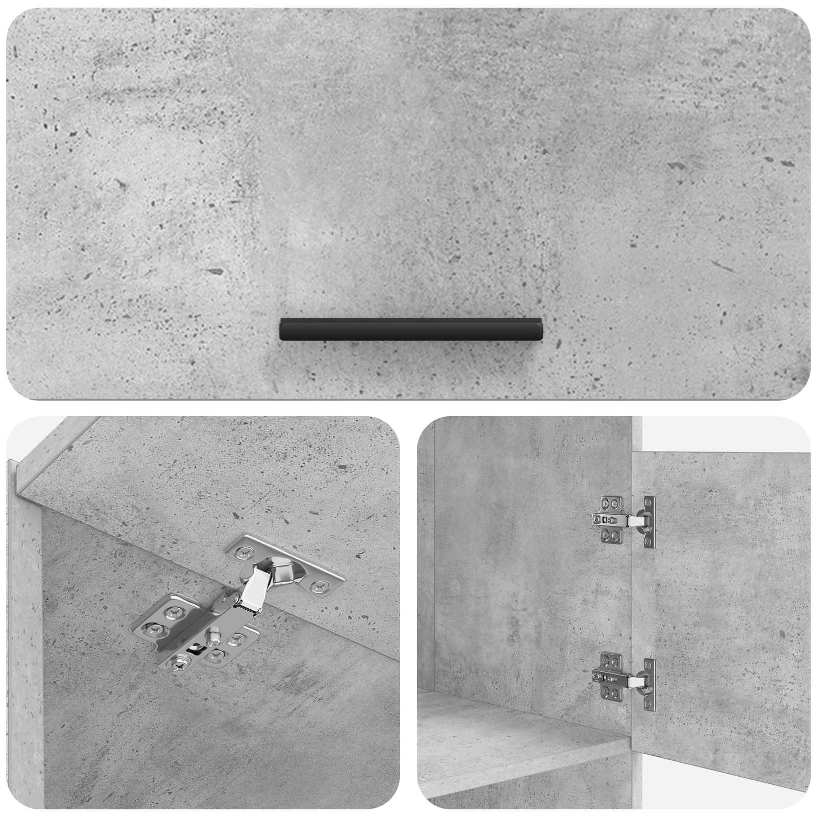 Wäscheschrank-Set mit Speicher 2 Stk. Beton Holzwerkstoff