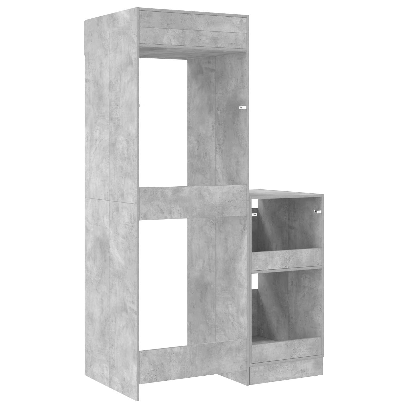 Wäscheschrank-Set mit Speicher 2 Stk. Beton Holzwerkstoff