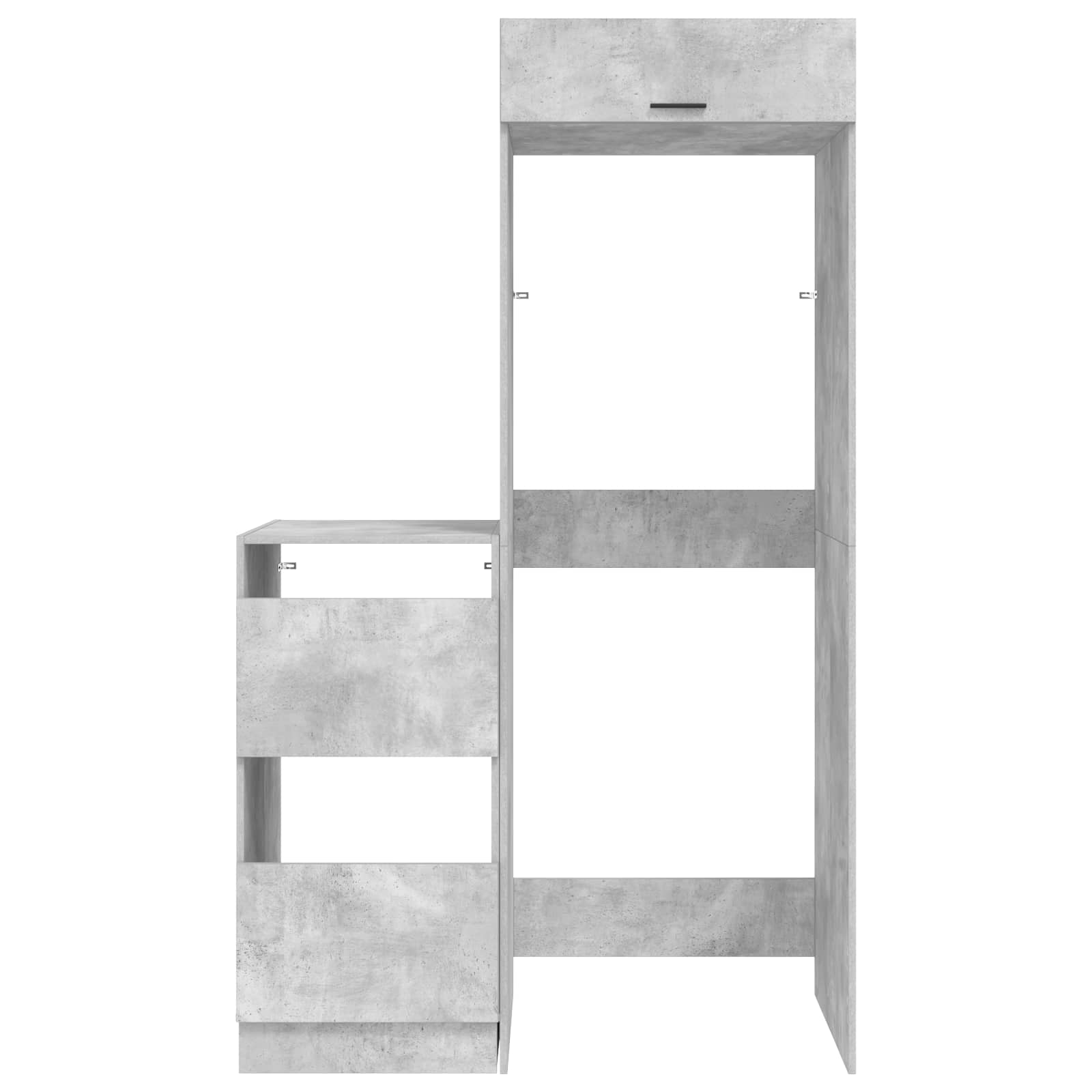Wäscheschrank-Set mit Speicher 2 Stk. Beton Holzwerkstoff