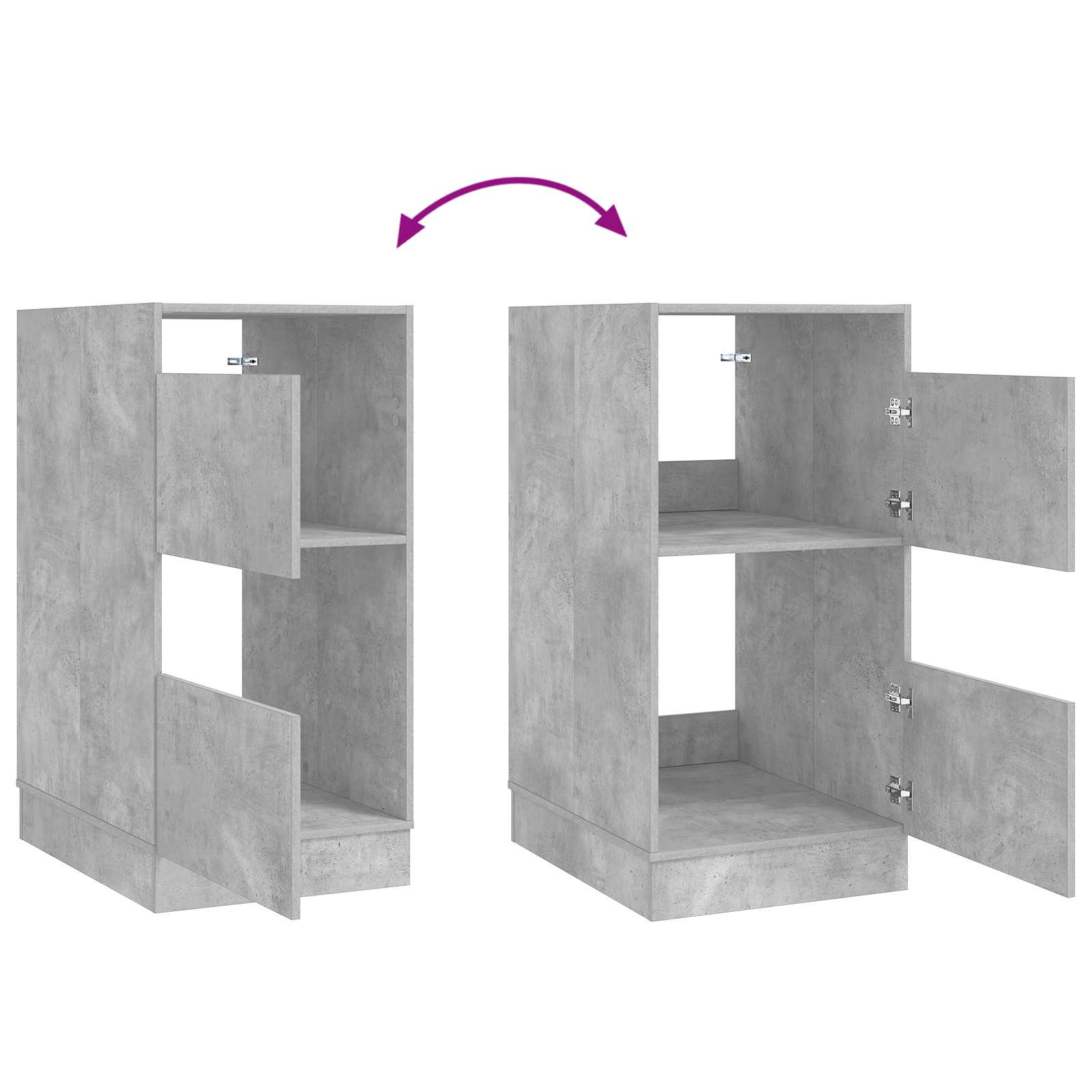 Wäscheschrank-Set mit Speicher 2 Stk. Beton Holzwerkstoff