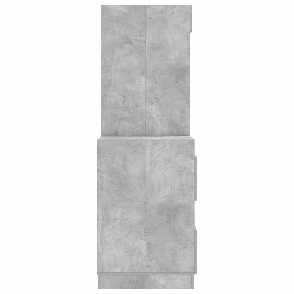Wäscheschrank-Set mit Speicher 2 Stk. Beton Holzwerkstoff