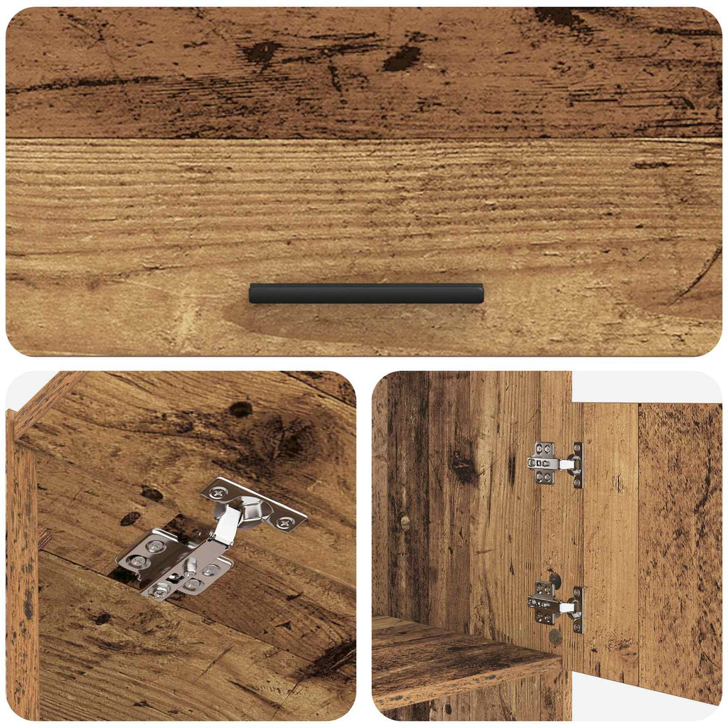 Wäscheschrank-Set mit Speicher 2 Stk. Altholz Holzwerkstoff