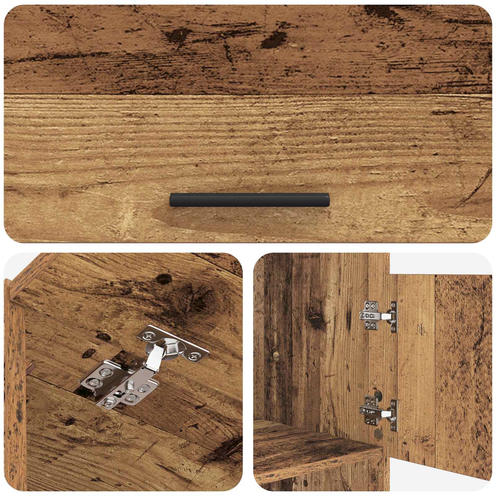 Wäscheschrank-Set mit Speicher 2 Stk. Altholz Holzwerkstoff