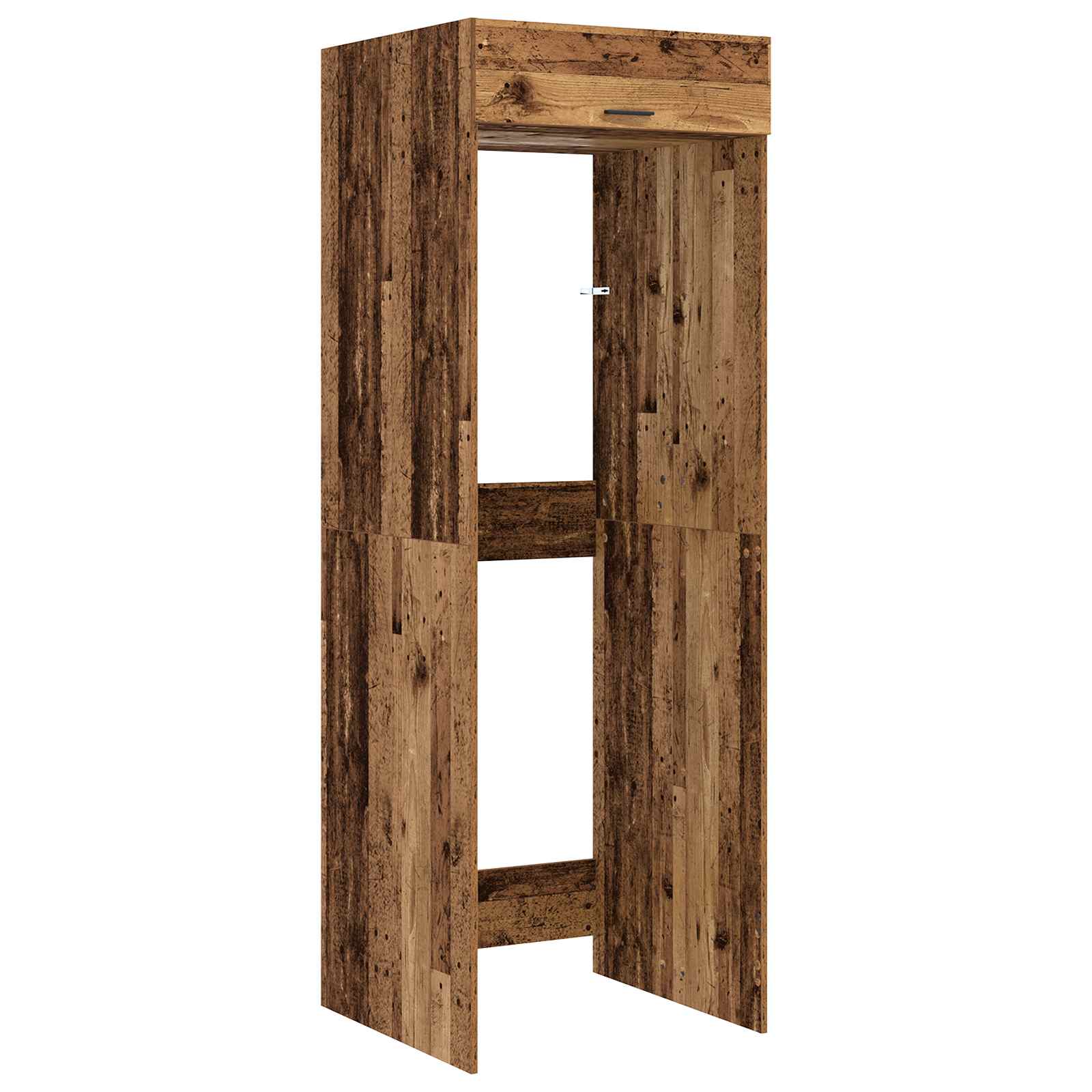 Wäscheschrank-Set mit Speicher 2 Stk. Altholz Holzwerkstoff