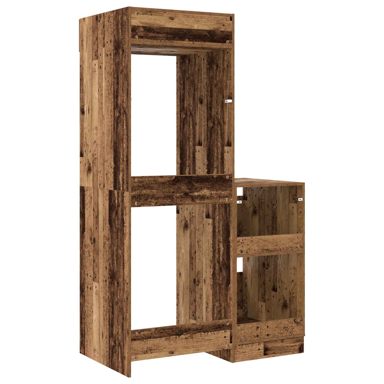 Wäscheschrank-Set mit Speicher 2 Stk. Altholz Holzwerkstoff